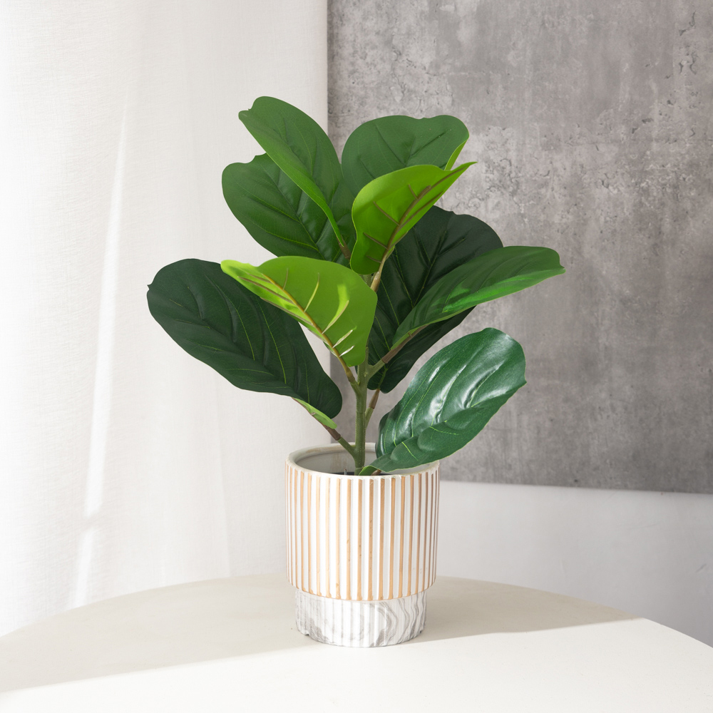 38cm 9 Forks Artificial Ficus  - Ficus Lyrata Tree ulasan dan harga