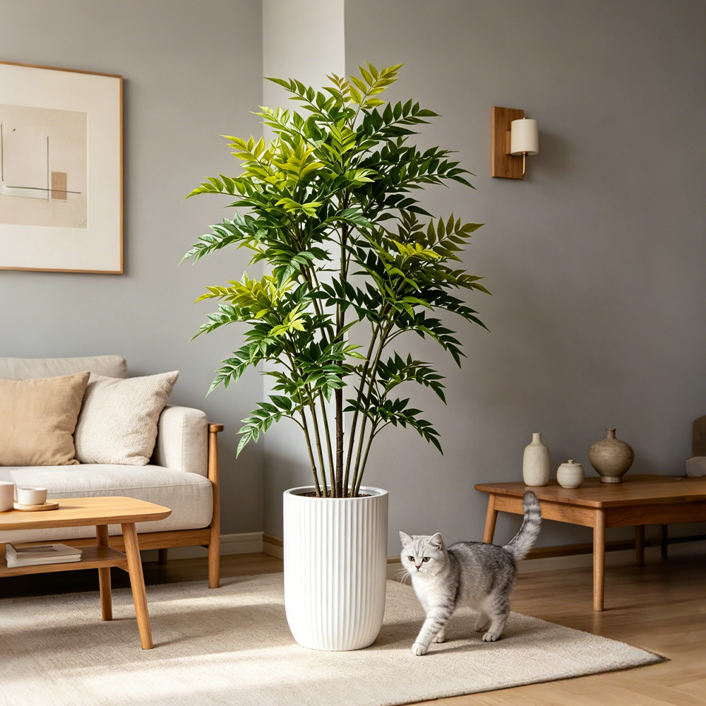 73-135cm Artificial Nandina Pl - Ficus Lyrata Tree ulasan dan harga